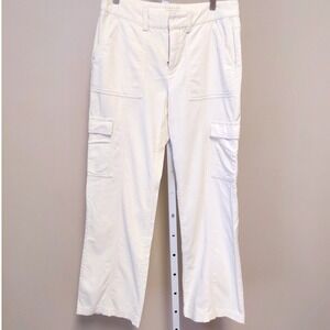 Vintage Y2K Old Navy Womens Cream Corduroy Cargo Pants Wide Leg 8